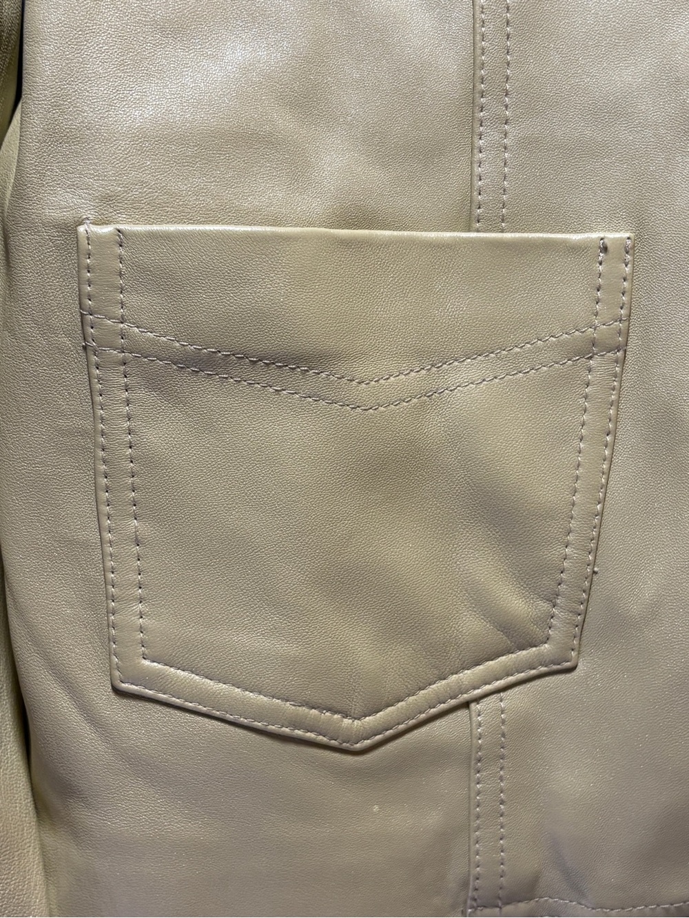Vintage Montanaco Champagne Leather Jacket Blazer NWT Womens Large - Picture 7 of 11